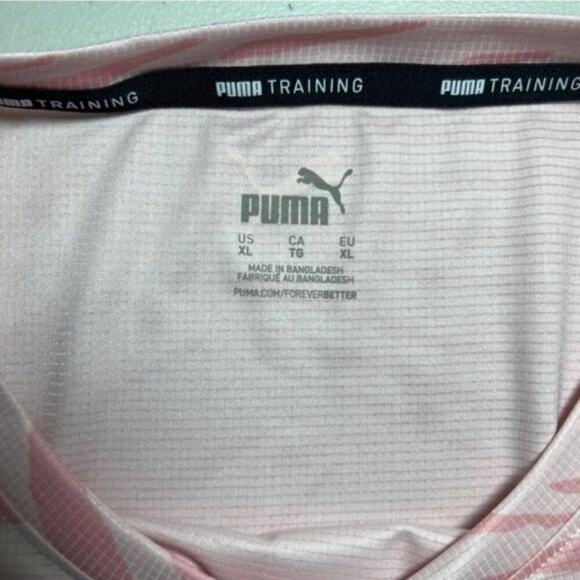 Puma Womens Pink Zebra Print Oversized T-Shirt XL 100% Polyester - Picture 5 of 10